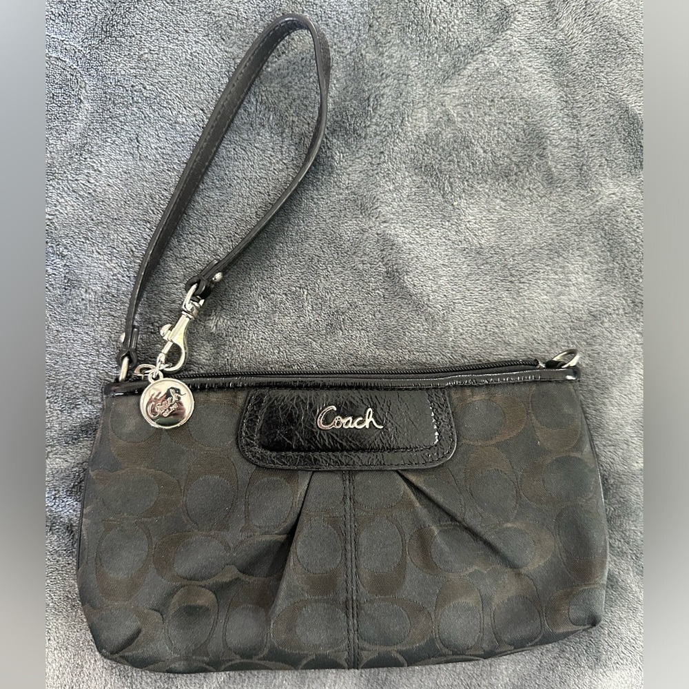 Coach black wristlet